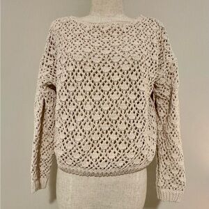 Jessica Simpson Cream Open-Knit Sweater